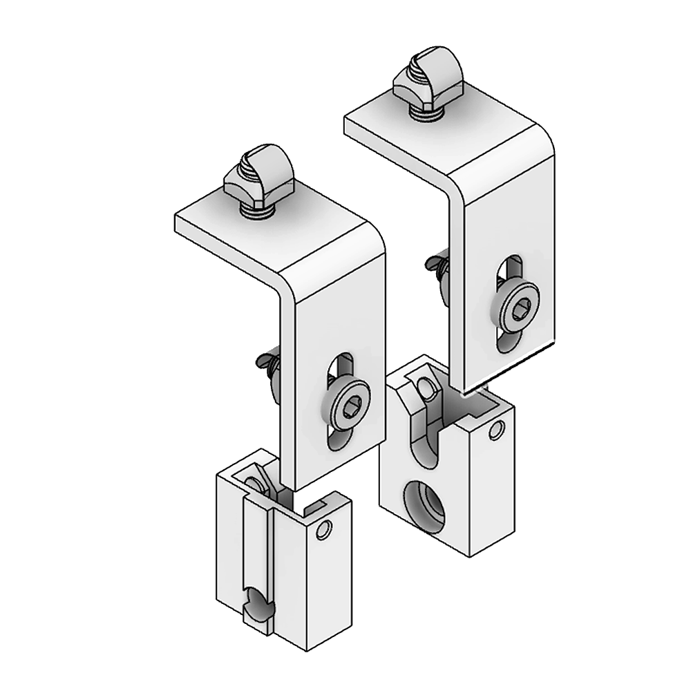 41-410-3 MODULAR SOLUTIONS GUARD CONNECTION FOR REMOVABLE PANEL<BR>36MMX30MMX15MM WITH HARDWARE AND PIVOT PIN